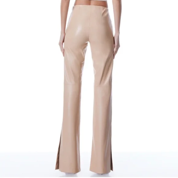 Alice and Olivia Teeny vegan leather side slit pants - Picture 2 of 6